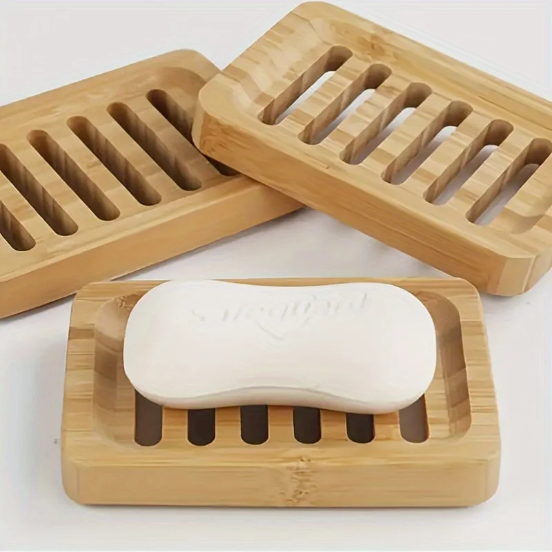 Soap Dish Draining - ถาดใส่สบู่ไม้ไผ่ ป้องกันเชื้อรา ระบายน้ำได้ กล่องใส่สบู่จากธรรมชาติ ที่วางสบู่ในห้องน้ำ อุปกรณ์ห้องน้ำ