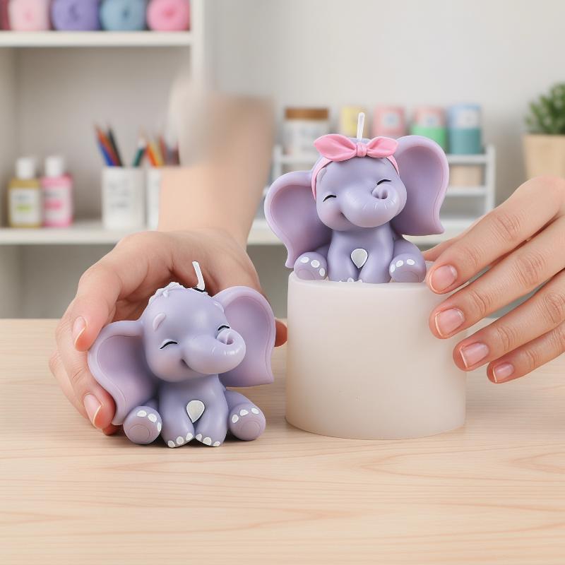 Soap Making Silicone Molds - แม่พิมพ์เทียนซิลิโคนรูปช้าง 3 มิติ น่ารัก ใช้งานง่าย นำกลับมาใช้ใหม่ได้