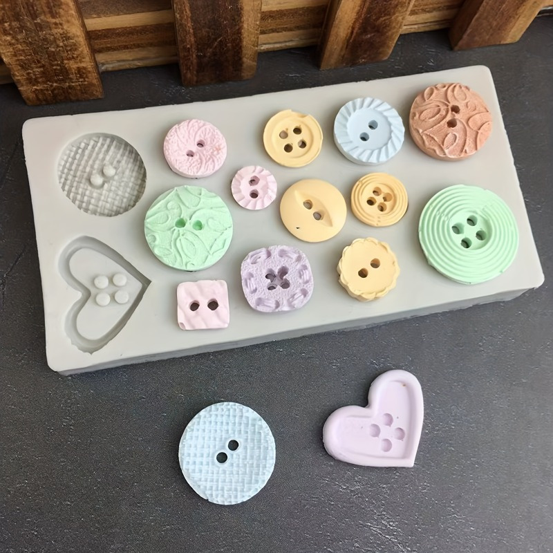 Soap Making Silicone Molds - แม่พิมพ์ซิลิโคนรูปทรงกระดุม แม่พิมพ์ซิลิโคนสำหรับทำสบู่และเทียน อุปกรณ์ตกแต่ง