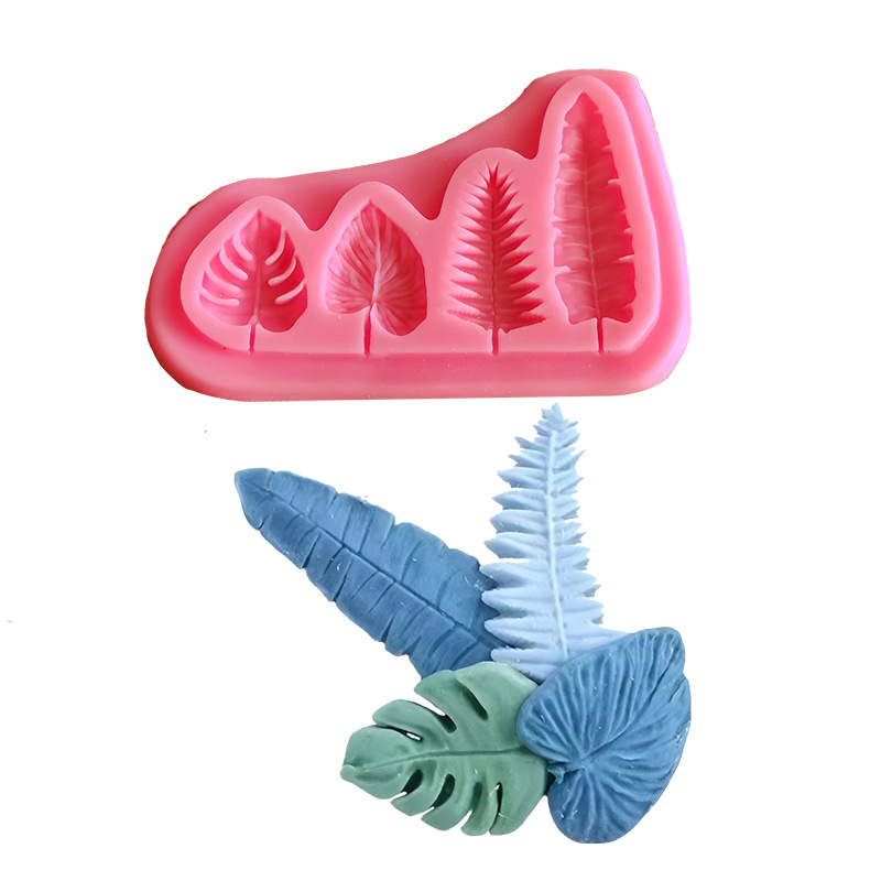 Soap Making Silicone Molds - ใบปาล์มและใบเต่าแม่พิมพ์ซิลิโคนFondantแม่พิมพ์เค้กช็อกโกแลตสบู่แม่พิมพ์ครัวเบเกอรี่ตกแต่งเค้กเครื่องมือ
