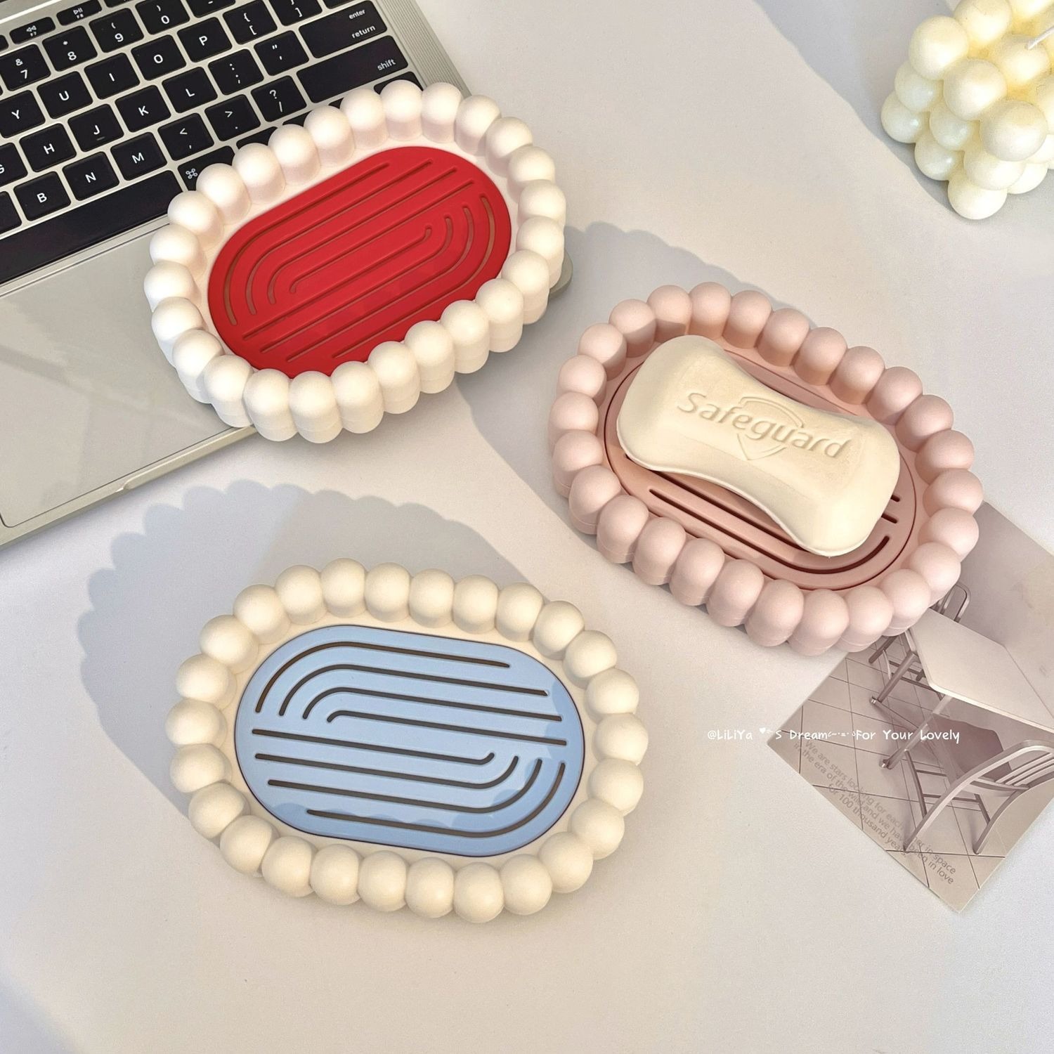 กล่องสบู่ในห้องน้ำ จานสบู่พลาส - Soap Dish Draining บทวิจารณ์และราคา