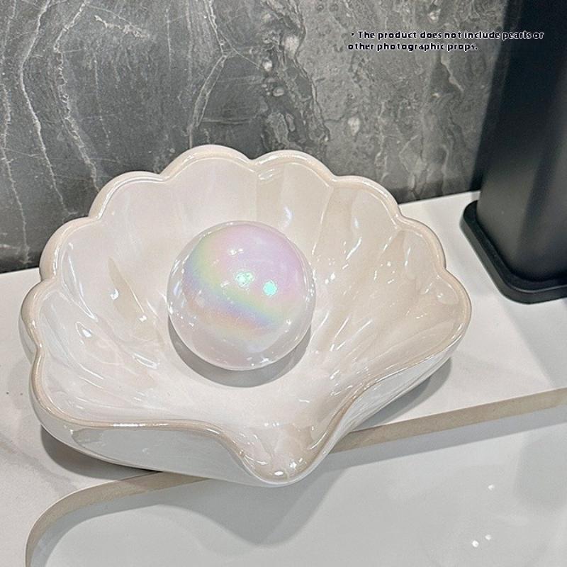 ที่วางสบู่รูปเปลือกหอย 1/2 ชิ้ - Soap Dish Draining บทวิจารณ์และราคา