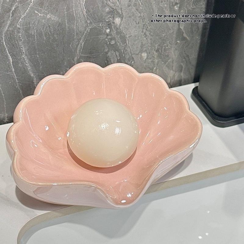 ที่วางสบู่รูปเปลือกหอย 1/2 ชิ้ - Soap Dish Draining บทวิจารณ์และราคา